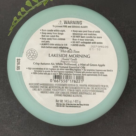 BBW Lakeside Morning White Barn Bath & Body Works 3 Wick Candle - Picture 10 of 10